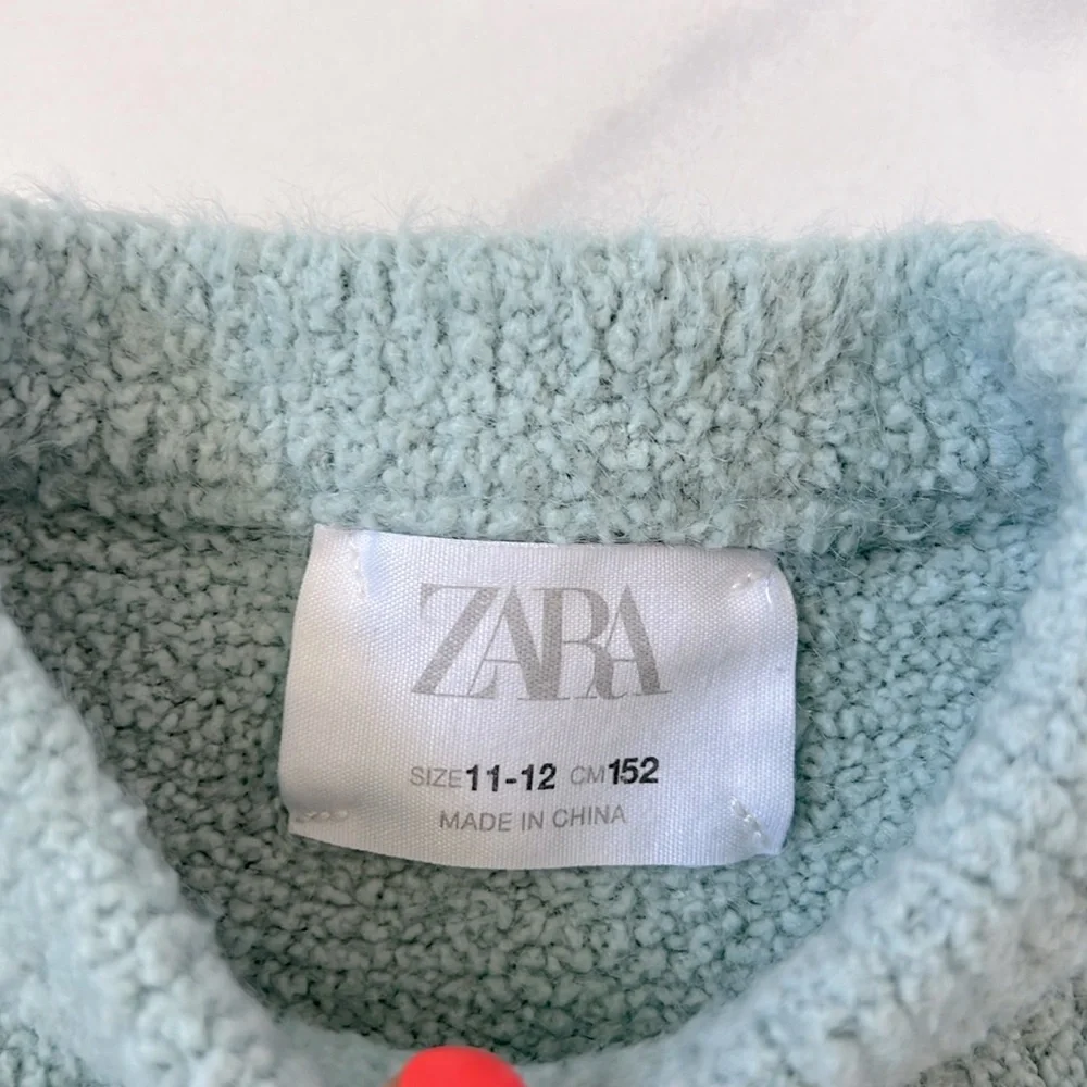 Zara Green Cropped Sweater Girls Size 11/12